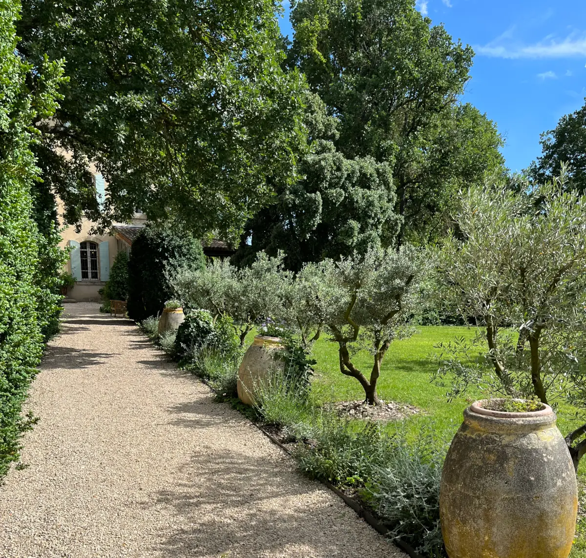Détente dans le jardin de la Bastide des grands chênes